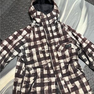 Burton Black and White Checkered Ski Jacket